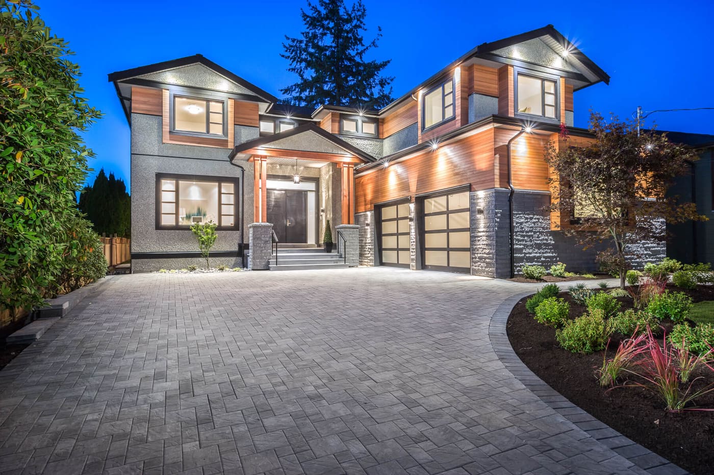Front elevation of a custom home