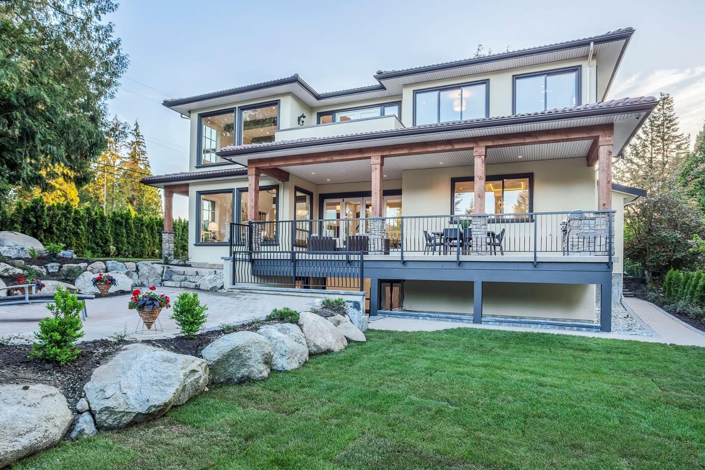 Landscaped backyard