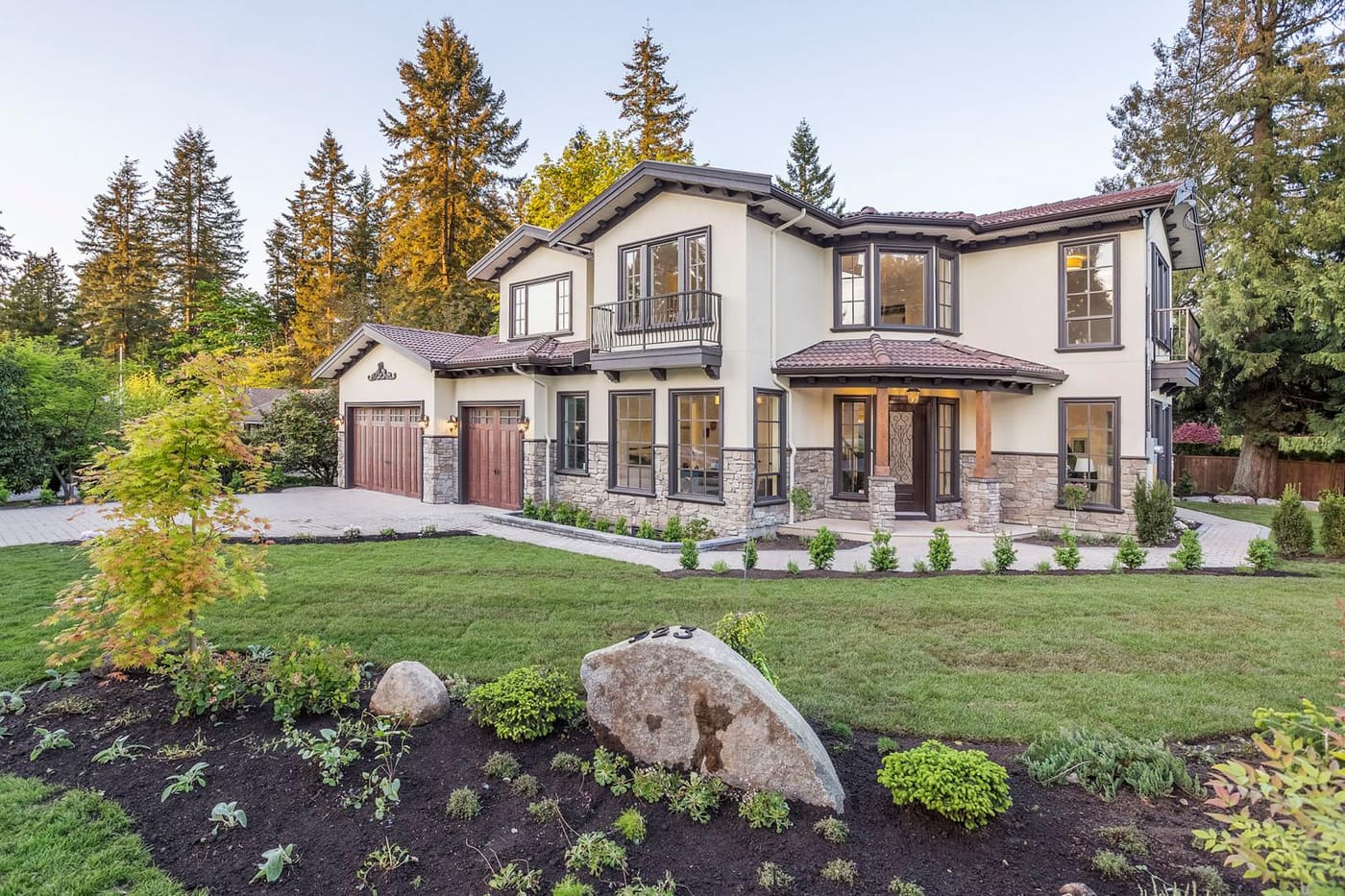 Front exterior with landscaped entry